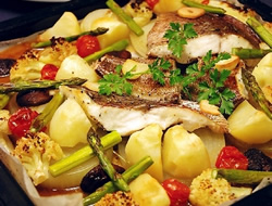 鯛と春野菜のオーブン焼き