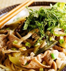 お箸で食べる夏野菜と豚肉のピリ辛和風スパゲッティ
